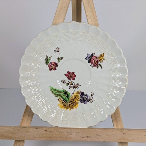 Copeland Spode Demitasse Espresso Cups & Saucer Wicker Lane Basket Weave England - Picture 2 of 11